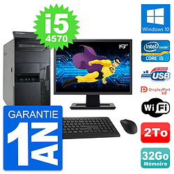 PC Tour Lenovo M93p Ecran 19" Intel i5-4570 RAM 32Go Disque 2To Windows 10 Wifi - Occasion