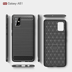 Acheter Wewoo Coque Souple Pour Galaxy A51 TPU en fibre de carbone texture brossé bleu marine