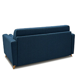 Acheter Inside 75 Canapé VIRGOLA convertible express matelas 16 cm sommier lattes 120 cm tissu tweed bleu