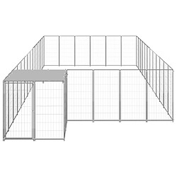 vidaXL Chenil Argenté 22,99 m² Acier