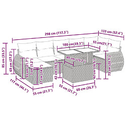 vidaXL Salon de jardin 8 pcs avec coussins marron résine tressée pas cher