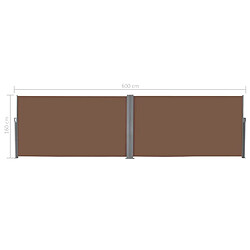 vidaXL Auvent latéral rétractable 160 x 600 cm Marron pas cher