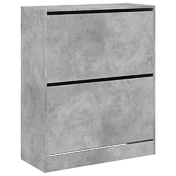 Acheter Maison Chic Armoire à chaussures | Meuble de rangement à chaussures Meuble d'Entrée gris béton 80x34x96,5 cm bois d'ingénierie -MN30061