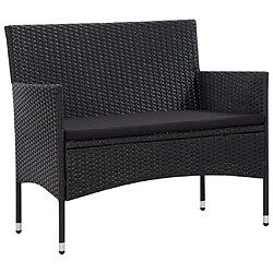 Maison Chic Salon de jardin 5 pcs + coussins - Mobilier/Meubles de jardin - Table et chaises d'extérieur Résine tressée Noir -MN16243 pas cher