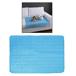 Tapis De Refroidissement Pour Chien De Compagnie Coussin En Soie Glacée Respirant Pliable Portable Blue_70x55cm