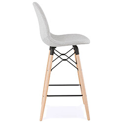 Avis Alterego Tabouret snack mi-hauteur 'GALACTIK MINI' en tissu gris clair style scandinave