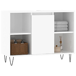 Avis Maison Chic Armoire de salle de bain,Meuble de rangement,Meuble haut blanc brillant 80x33x60 cm -GKD659807