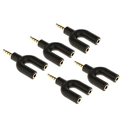 5 Pièces 3.5mm Stéréo Audio Jack Ecouteur à 2 Voies U Splitter Adaptateur pas cher