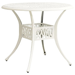 vidaXL Table de jardin Blanc 90x90x74 cm Aluminium coulé