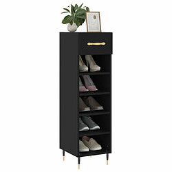 Acheter Maison Chic Armoire à Chaussures Noir,Meuble de Rangement à Chaussures 30x35x105 cm bois d'ingénierie -MN14072