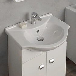 Kiamami Valentina MEUBLE DE BAIN SUR PIEDS BLANC 56 CM AVEC LAVABO ET MIROIR | SIMPLY