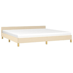 Avis Maison Chic Lit adulte - Cadre Structure de lit avec tête de lit Contemporain Crème 200 x 200 cm Tissu -MN37747