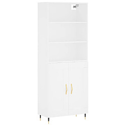 Avis vidaXL Buffet haut Blanc 69,5x34x180 cm Bois d'ingénierie