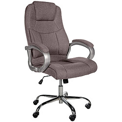 Decoshop26 Fauteuil de bureau ergonomique est confortable en tissu taupe et métal chromé 10_0002387