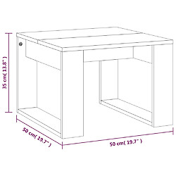 vidaXL Table d'appoint Chêne fumé 50x50x35 cm Bois d'ingénierie pas cher