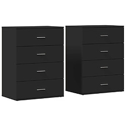 vidaXL Buffets 2 pcs noir 60x39x80 cm bois d’ingénierie