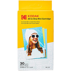 KODAK ICRG230 - Cartouche et papiers 30 photos format 5,3 x 8,6 cm (Compatible KODAK Mini Shot C210, KODAK Mini Shot C210R, KODAK Imprimante P210)- RECONDITIONNE - Blanc