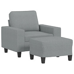 vidaXL Fauteuil avec repose-pied Gris clair 60 cm Tissu