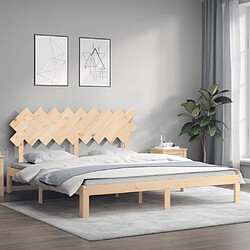 Avis Maison Chic Cadre/structure de lit avec tête de lit pour adulte - Lit Moderne Chambre super king bois massif -MN11366