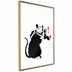 Paris Prix Affiche Murale Encadrée Banksy Rat Photographer 20 x 30 cm Or