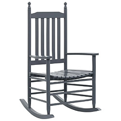 Maison Chic Chaise/Fateuill à bascule, Rocking chair avec siège incurvé Gris Bois de peuplier -GKD30388