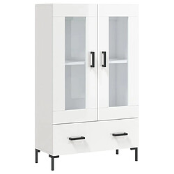 vidaXL Buffet haut blanc brillant 69,5x31x115 cm bois d'ingénierie