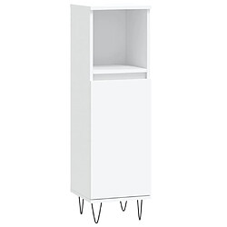 vidaXL Armoire de salle de bain blanc 30x30x100 cm bois d'ingénierie