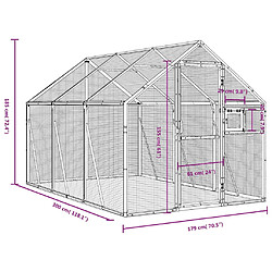 vidaXL Volière anthracite 1,79x3x1,85 m aluminium pas cher