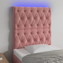 vidaXL Tête de lit à LED Rose 80x7x118/128 cm Velours