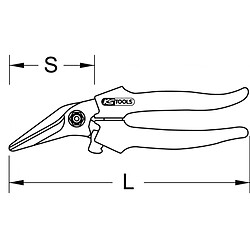 KS TOOLS 118.0072 Ciseau droit modèle court, L.185 mm pas cher