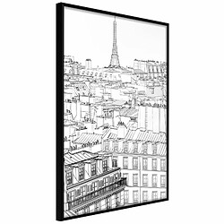 Paris Prix Affiche Murale Encadrée Fashion Capital 20 x 30 cm Noir