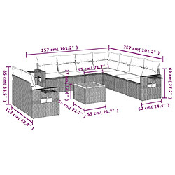 Avis Maison Chic Salon de jardin 10 pcs avec coussins, Ensemble Tables et chaises d'extérieur noir résine tressée -GKD346463