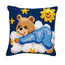 Vervaco PN-0008593 VER Coussin à broder au point de croix Motif ourson