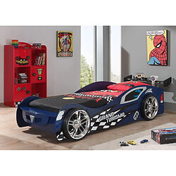 Vipack Funbeds Lit voiture Grand Turismo bleu + Bibliothèque