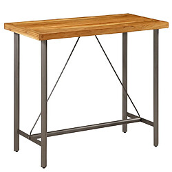 Helloshop26 Table haute mange debout bar bistrot teck recyclé massif 120 cm 0902118