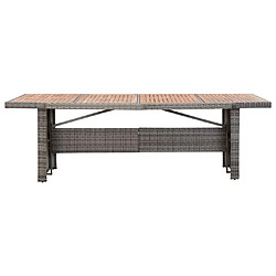 vidaXL Table de jardin 240x90x74 cm Résine tressée et bois d'acacia