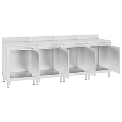 Helloshop26 Table de travail commerciale avec armoire 240 x 60 x 96 cm acier inoxydable 02_0001902