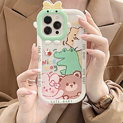 GUPBOO Étui pour iPhone12 Étui de téléphone de niche d'ours de dinosaure de graffiti Silicone