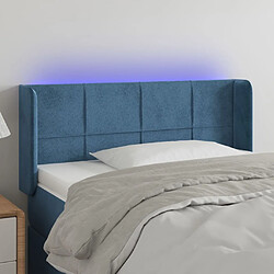 Maison Chic Tête de lit moderne à LED lumineuse pour chambre - Décoration de lit Bleu foncé 83x16x78/88 cm Velours -MN47899