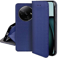 Htdmobiles Housse etui portefeuille avec coque interieure en silicone pour Xiaomi Redmi A3 / Poco C61 4G + verre trempe - BLEU MAGNET