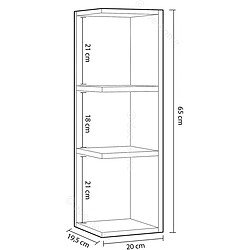 Étagère d'angle coloris blanc brillant, 65 x 20 x 21 cm -PEGANE-