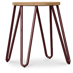 ICONIK INTERIOR Tabouret Hairpin - 42cm - Bois clair et métal Bronze