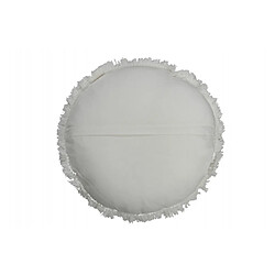 Dansmamaison Coussin Rond Velours Coton/Lin Blanc