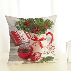 Wewoo Décoration de Noël Coussin Home Office en coton et lin sans oreiller taille 45x45cm rouge