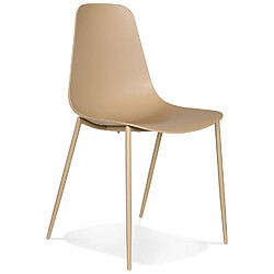 Alterego Chaise intérieur / extérieur 'FELIZ' beige en matière plastique et métal