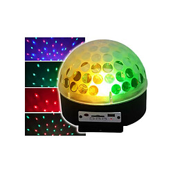 Ibiza light Dôme lumineux de 3 LEDs RVB 3W SD/USB avec Carte SD 2go incluse