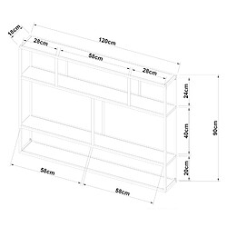 Avis Helloshop26 Étagère murale 90 x 120 x 18 cm acier noir 03_0007037