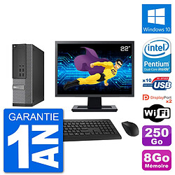 PC Dell 7020 SFF Ecran 22" Intel G3220 RAM 8Go Disque Dur 250Go Windows 10 Wifi - Occasion