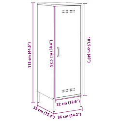 vidaXL Buffet haut noir 36x39x113 cm acier pas cher