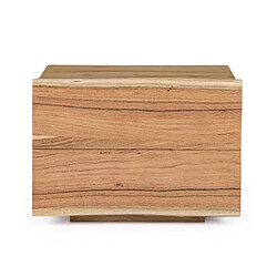 Mes Chevet 2 tiroirs 60x45x45 cm en bois d'acacia naturel - ORIKI